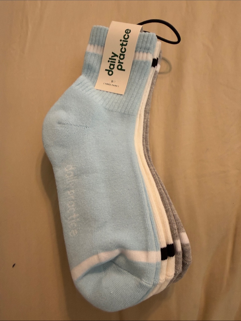 Anthropologie Light Blue and Neutral Low-Cut Athletic Sock Pack